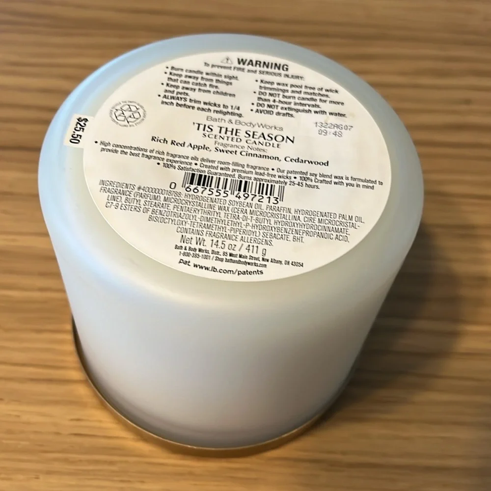 Bath & Body Works 3 Wick Candle. This The Season.